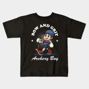 Archery Boy Retro Mascot Kids T-Shirt